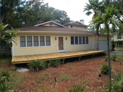 New pressure treated front deck