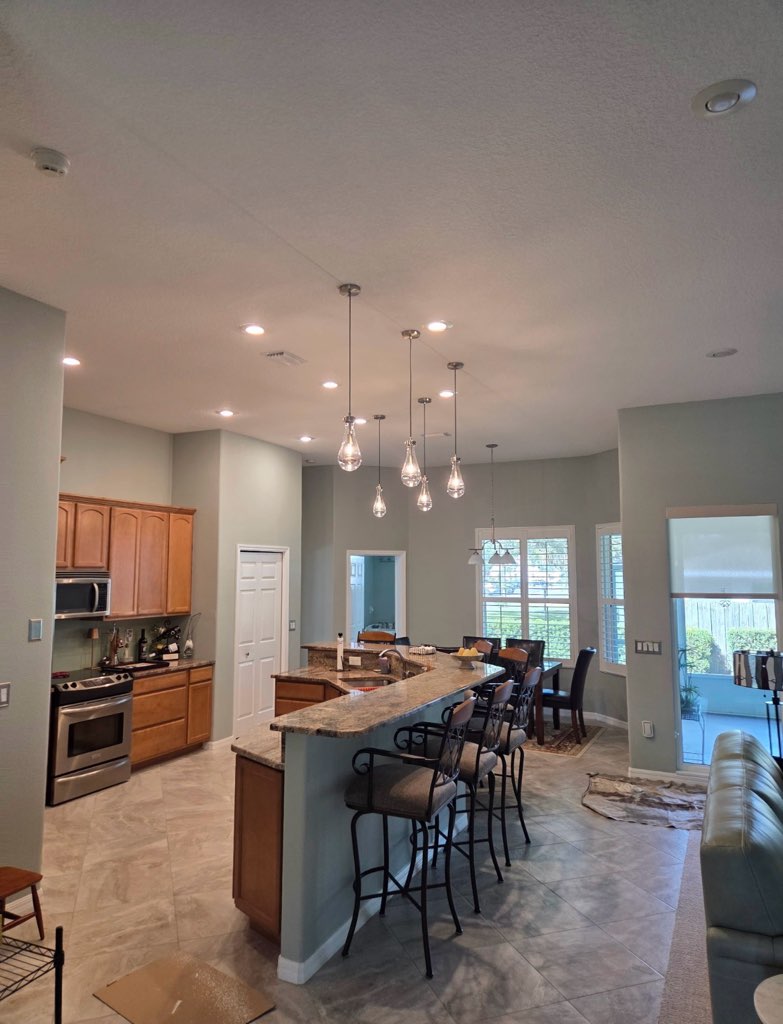 South Tampa kitchen after soffit removal, ceiling line restored